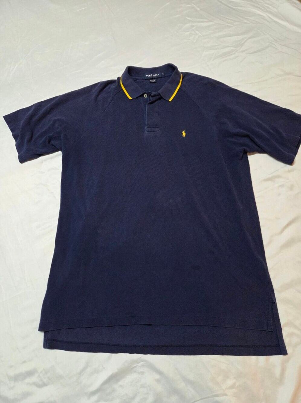 Polo Ralph Lauren Navy Polo with Yellow Contrast Trim